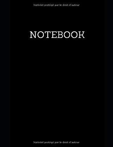 Carnet De Notes : Carnet Non Ligné : Large (21,6 X 27,95) - 100 Pages - Couverture Noire: (Cahier De Note, Carnet De Notes, Carnet De Gratitude, ... Recette, Agenda, Carnet De Dessin, Bloc Note)