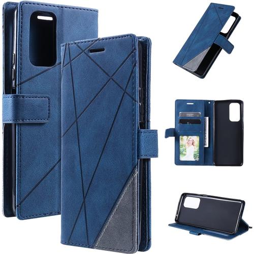 Coque Pour Xiaomi Redmi Note 11 4g Étui En Cuir,Magnétique Etui Housse Pour Xiaomi Redmi Note 11s 4g 2201117sg 2201117si 2201117sy 2201117sl Étui Téléphone Blue