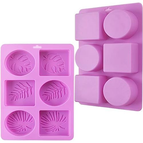 Lot De 2 , Moule À Savon Rectangulaire Et Ovale En Silicone Avec Motifs De Feuilles