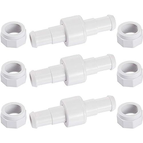 Poweka D20 Lot de 3 Raccords Rotatifs pour Tuyau D'arrosage avec 6 Embouts D15 Compatibles avec Zodiac Polaris 180 280 380 Robot Nettoyeur Piscine