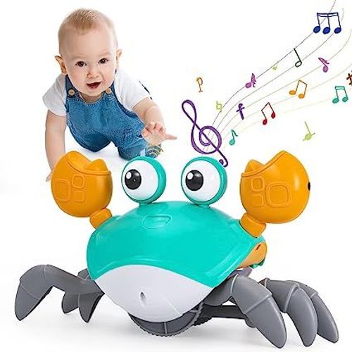 Jouet Bébé Enfant 1 An, Led Musical Capteur Interactif Crabe Rampant Jouet Pour Bébé 6 9 12 24 Mois, Cadeau Pour Bébé Enfant Garçon Fille