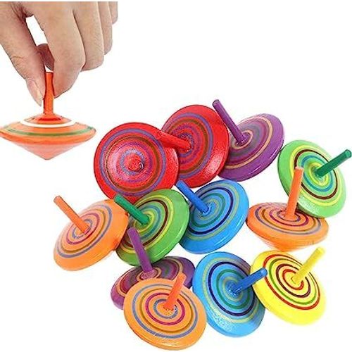 Toupies En Bois, 30 Pièces Toupies Jouets Pour Enfants (Couleur Aléatoire), Mini Spinning Top Gyroscopes Coloré, Anniversaires D'enfants Invités Petits Cadeaux Pour Les Enfants De 3 À 7 Ans