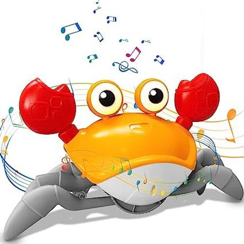 Jouet Musical Crabe Rampant Pour Bébés, Jouet Crabe Mobile Pour Bambins, Jouets De Crabe Rampants Avec Lumière, Evite Automatiquement Les Obstacles, Jouet Bébé Interactif D'apprentissage