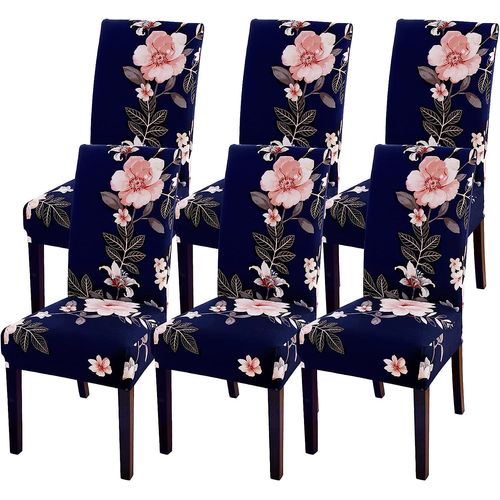 6 Pièces , Housse De Chaise Extensible , Moderne Housse De Chaise Salle À Manger,Amovible Lavable Couverture Protection De Chaise Pour Salle À Manger Hôtel,Cuisine,Décor De Restaurant
