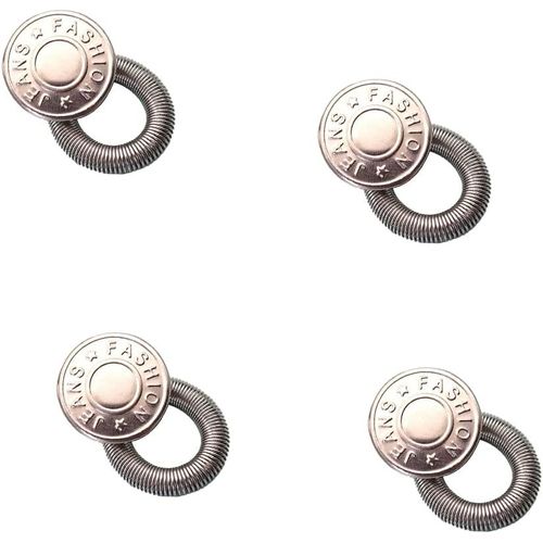 4 Pcs Extension De Bouton Pour Jeans Pantalons, Rallonges De Taille Élastiques, Bouton Jean, Rallonge Bouton Élastique En Métal, Pour Jeans, Pantalons, Jupes