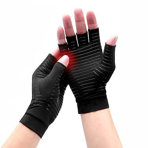 Une Paire De Gants De Compression En Cuivre Pour Le Traitement (L) - Les Gants D'arthrite Remplis De Cuivre Pour Hommes Et Femmes Fournissent Un Soutien Du Poignet, Un Soutien Des Mains Et Soulagent L