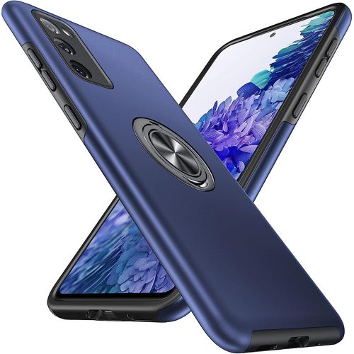Hidden Sries Coque Galaxy S20 Fe 4g/5g, Militaire Antichoc Pivoter La Bquille Magntique Intgre Protection Multicouche Robuste Coque Pour Samsung Galaxy S20 Fe 6,5 Pouces, Bleu