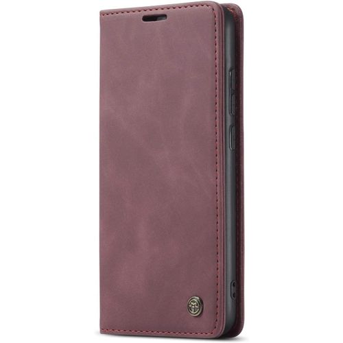 Coque Compatible Avec Xiaomi Redmi Note 8,Coque Rabat Cuir Avec Magnetique,Housse Protection Portefeuille Tui Cartes Stand Fonction (Rouge)