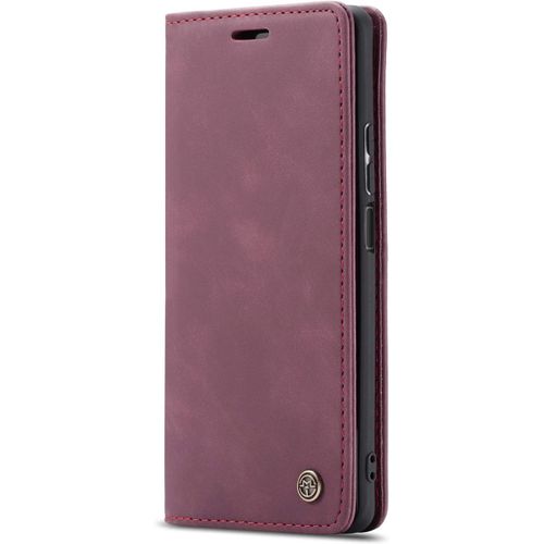 Coque Compatible Avec Huawei P Smart 2021/Y7a,Coque Rabat Cuir Avec Magnetique,Housse Protection Portefeuille Tui Cartes Stand Fonction (Rouge)
