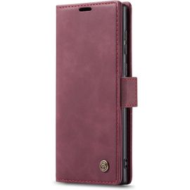 Coque Compatible Avec Samsung Galaxy S23 Ultra,Coque Rabat Cuir Avec Magnetique,Housse Protection Portefeuille Tui Cartes Stand Fonction (Rouge)