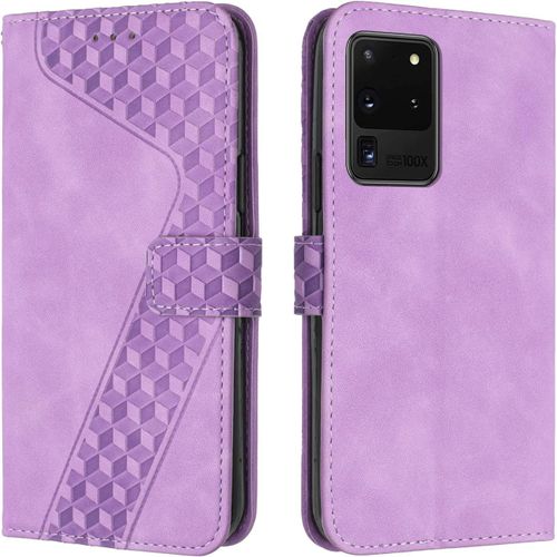 Coque Pour Samsung Galaxy S20 Ultra, Tui Tlphone Samsung S20 Ultra, Etui Protection Housse En Cuir Pu Portefeuille Pochette Flip Case [Magntique] Etui Rabat Pour Galaxy S20 Ultra(Pourpre)