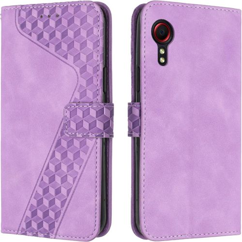 Coque Pour Samsung Galaxy Xcover 5, Tui Tlphone Samsung Xcover 5, Etui Protection Housse Premium En Cuir Pu Portefeuille Flip Case [Magntique] Etui Rabat Pour Galaxy Xcover 5 (Pourpre)