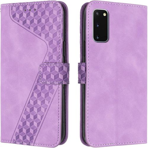 Coque Pour Samsung Galaxy S20, Tui Tlphone Samsung S20, Etui Protection Housse Premium En Cuir Pu Portefeuille Pochette Flip Case [Magntique] Etui Rabat Pour Galaxy S20 (Pourpre)
