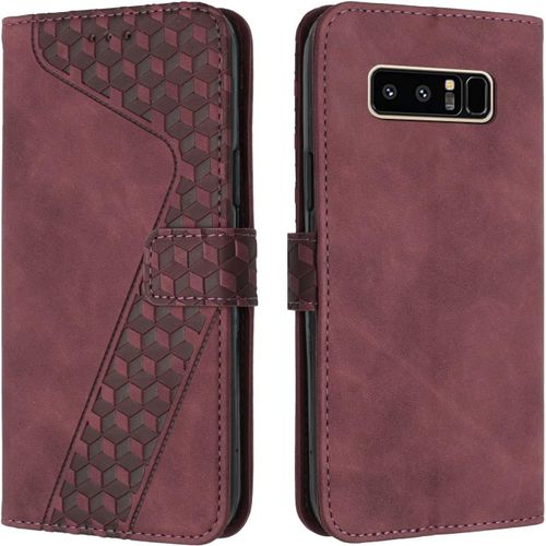 Coque Samsung Galaxy Note 8, Tui Tlphone Etui Protection Housse Premium En Cuir Pu Portefeuille Pochette Flip Case [Magntique] Rabat Pour 8 (Rouge) Okz-Hx-004pu-N8-10300433