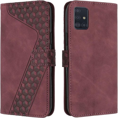 Coque Pour Samsung Galaxy A51 4g/M40s, Tui Tlphone Samsung A51 4g/M40s, Etui Protection Housse En Cuir Pu Portefeuille Flip Case [Magntique] Etui Rabat Pour Galaxy A51 4g/M40s (Rouge)
