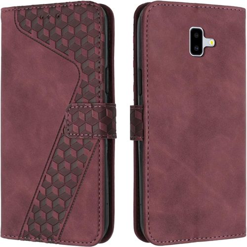 Coque Pour Samsung Galaxy J6 Plus 2018, Tui Tlphone Samsung J6 Plus 2018, Etui Protection Housse En Cuir Pu Portefeuille Pochette Flip Case [Magntique] Pour Galaxy J6 Plus 2018 (Rouge)