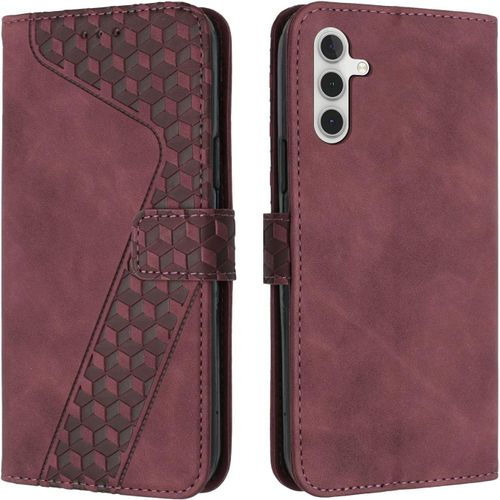 Coque Pour Samsung Galaxy A24 4g, Etui Protection Housse Premium En Cuir Pu Portefeuille Tui Tlphone [Fermoir Magntique] [Fentes Pour Cartes] Flip Case Pour Samsung Galaxy A24 4g (Rouge)