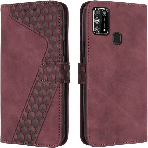 Coque Pour Samsung Galaxy M31/M21s, Tui Tlphone Samsung M31/M21s, Etui Protection Housse En Cuir Pu Portefeuille Pochette Flip Case [Magntique] Etui Rabat Pour Galaxy M31/M21s (Rouge)