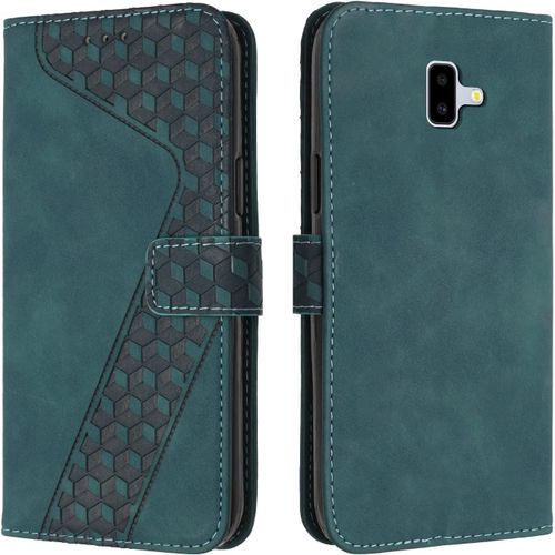 Coque Pour Samsung Galaxy J6 Plus 2018, Tui Tlphone Samsung J6 Plus 2018, Etui Protection Housse En Cuir Pu Portefeuille Pochette Flip Case [Magntique] Pour Galaxy J6 Plus 2018 (Vert)