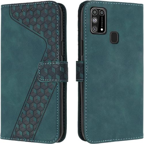Coque Pour Samsung Galaxy M31/M21s, Tui Tlphone Samsung M31/M21s, Etui Protection Housse En Cuir Pu Portefeuille Pochette Flip Case [Magntique] Etui Rabat Pour Galaxy M31/M21s (Vert)