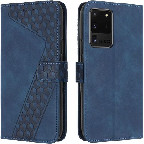 Coque Pour Samsung Galaxy S20 Ultra, Tui Tlphone Samsung S20 Ultra, Etui Protection Housse En Cuir Pu Portefeuille Pochette Flip Case [Magntique] Etui Rabat Pour Galaxy S20 Ultra (Bleu)