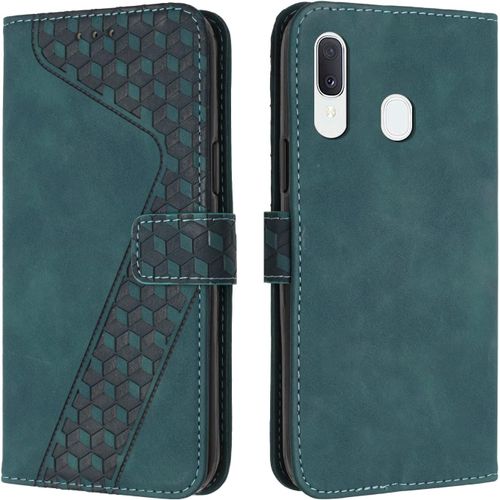 Coque Pour Samsung Galaxy A40, Tui Tlphone Samsung A40, Etui Protection Housse Premium En Cuir Pu Portefeuille Pochette Flip Case [Magntique] Etui Rabat Pour Galaxy A40 (Vert)