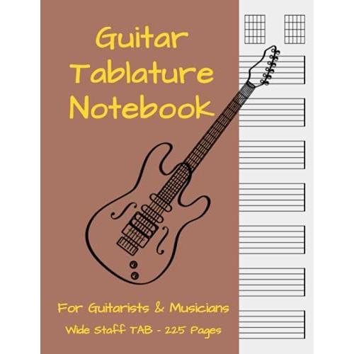 Guitar Tablature Notebook - For Guitarists & Musicians :: Wide Staff Tab Manuscript Paper | 225 Pages | 6 Blank Chord Diagrams & 7 Six-Line Staves Per ... Compose & Write Songs | Rose Color Book Cover