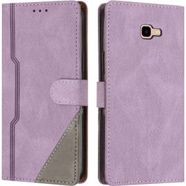 Coque Pour Samsung Galaxy J4 Plus 2018, Housse Etui Portefeuille Cuir Multifonction, Fermeture Magntique Clapet [Fonction Support] Flip Case Compatible Avec Samsung J4 Plus 2018 (Pourpre)