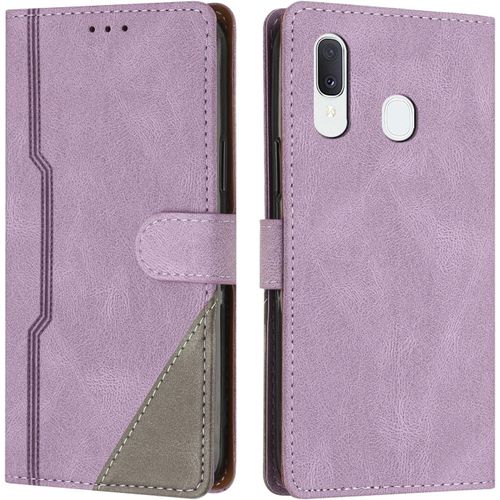 Coque Pour Samsung Galaxy A40, Housse Etui Portefeuille Cuir Multifonction, Fermeture Magntique Clapet Anti-Choc [Fonction Support] Flip Case Compatible Avec Samsung Galaxy A40 (Pourpre)