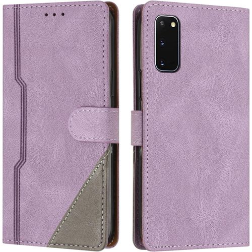 Coque Pour Samsung Galaxy S20, Housse Etui Portefeuille Cuir Multifonction, Fermeture Magntique Clapet Anti-Choc [Fonction Support] Flip Case Compatible Avec Samsung Galaxy S20 (Pourpre)