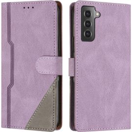 Coque Pour Samsung Galaxy S22, Housse Etui Portefeuille Cuir Multifonction, Fermeture Magntique Clapet Anti-Choc [Fonction Support] Flip Case Compatible Avec Samsung Galaxy S22 (Pourpre)