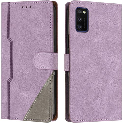 Coque Pour Samsung Galaxy A41, Housse Etui Portefeuille Cuir Multifonction, Fermeture Magntique Clapet Anti-Choc [Fonction Support] Flip Case Compatible Avec Samsung Galaxy A41 (Pourpre)
