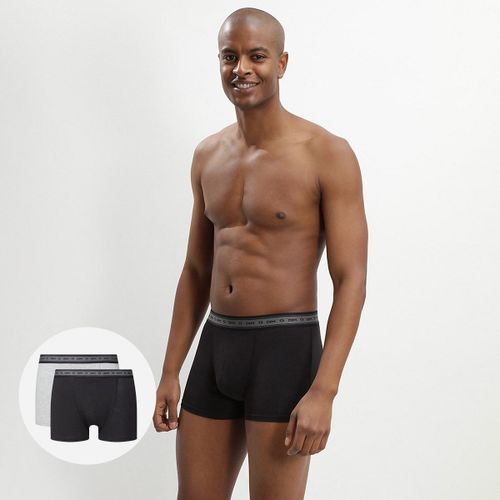 Lot De 2 Boxers Hommes Coton Stretch Bio Noir Gris Perle Green By Dim