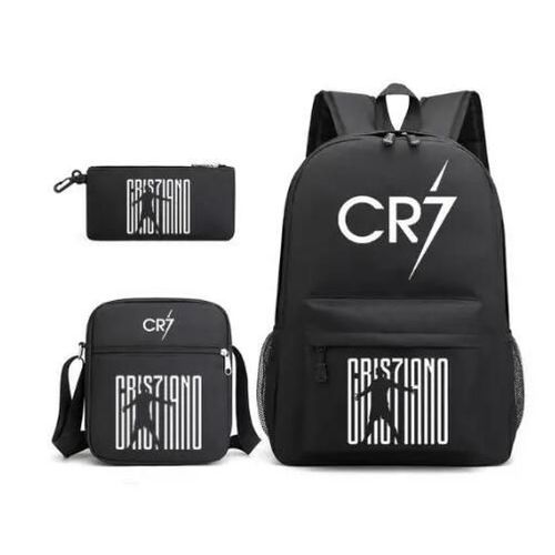Sac d'école Cristiano Ronaldo CR7,3 pièces,sac à dos à la mode pour écoliers garçons et filles,modèle CR7