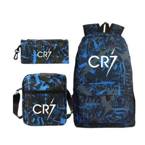 Sac d'école Cristiano Ronaldo CR7,3 pièces,sac à dos à la mode pour écoliers garçons et filles,modèle CR7
