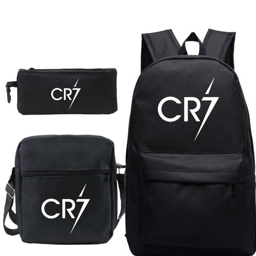 Sac d'école Cristiano Ronaldo CR7,3 pièces,sac à dos à la mode pour écoliers garçons et filles,modèle CR7