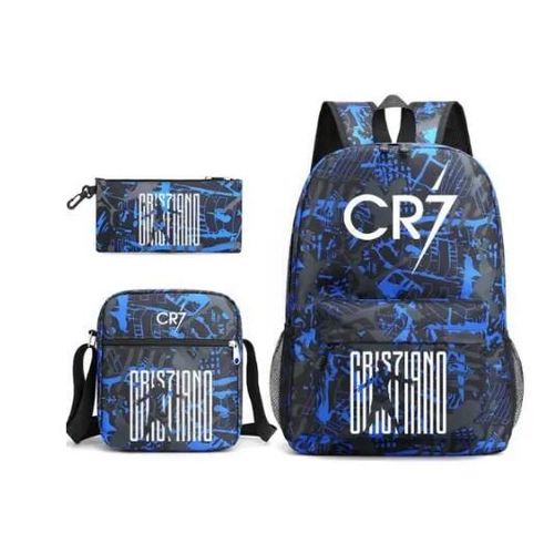 Sac d'école Cristiano Ronaldo CR7,3 pièces,sac à dos à la mode pour écoliers garçons et filles,modèle CR7