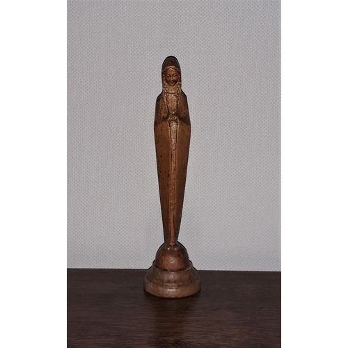 Statuette En Bois Massif De La Vierge Marie