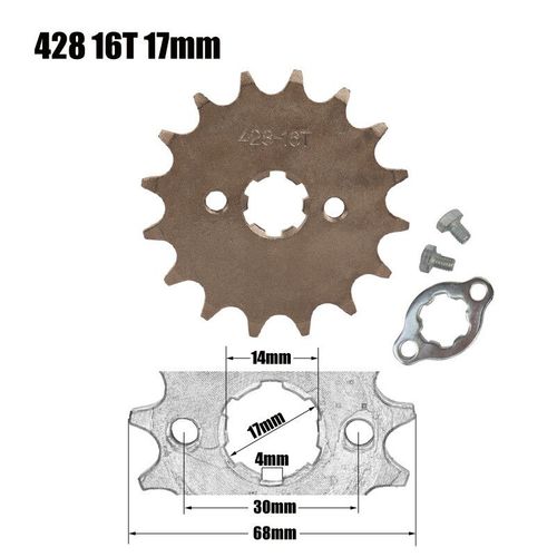 Pignon De Moteur Avant Pour Kayo,Bse,Ssr,Sdg,D343,Pit Bike,Rl,Façades,Go Kart,Imagomoteur,Scooter,Moto,17mm,20mm,10t-19t,428 - Jo - Type 16t 17mm