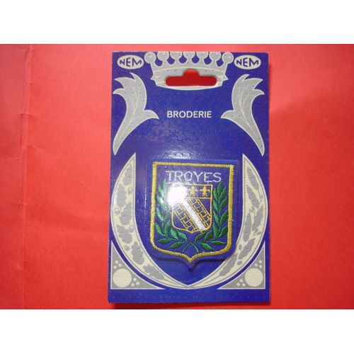 Carte Postale Avec Écusson Brodé De La Ville De Troyes