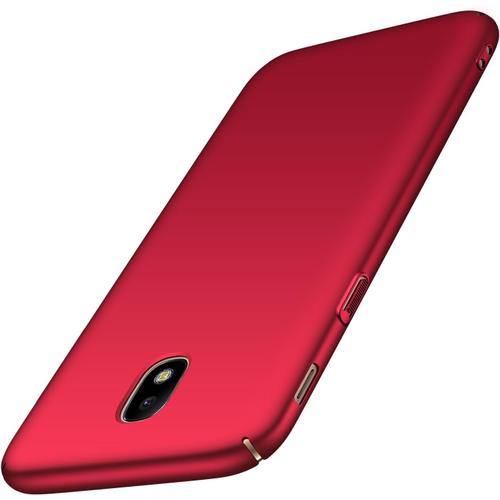 Coque Samsung Galaxy J3 2017/J330f/J3 Pro 2017 [Serie Mat] Resilient Conception Ultra Mince Et Absorption Des Chocs Coque Pour Galaxy J3 2017/J330f/J3 Pro 2017 (Rouge Lisse)