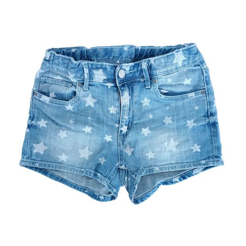 Short En Jean Bleu A Etoiles Blanches. Effet Delave. H&m. Coton. Taille 152 Cm. 11 - 12 Ans