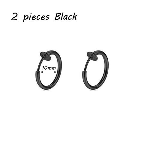Boucles D'oreilles En Acier Avec Faux Anneaux À Ressort,Bijoux De Piercing Pour Le Corps De L'oreille De L'antarctique,2 Pièces