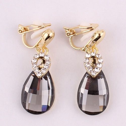Boucles D'oreilles À Clip En Forme De Larme En Cristal De Biscuits De Haute Qualité Pour Femmes,Non Percées,Mariage,Luxe,Sans Trou,7 Couleurs