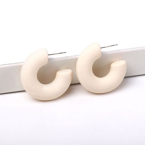 Boucles D'oreilles À Clipser Cercle Acrylique Coréen Pour Femmes,Coloré,Manchette D'oreille Ronde Épaisse,Tube De Déclaration,Clips D'oreille Optiques,Bijoux,