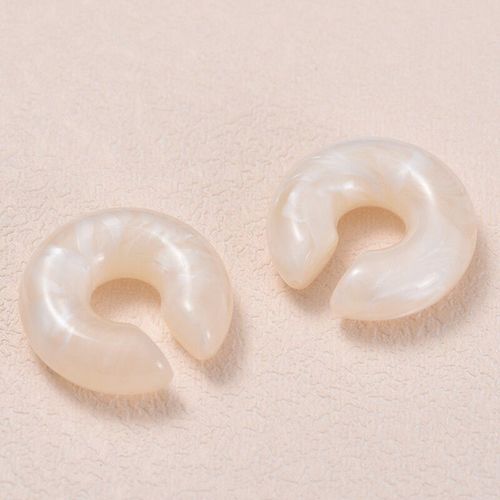 Boucles D'oreilles Rondes Et Lisses Pour Femme,1 Paire,Simples,En Résine En Forme De C,Sans Piercing,Faux Cartilage,Bijoux De Manchette