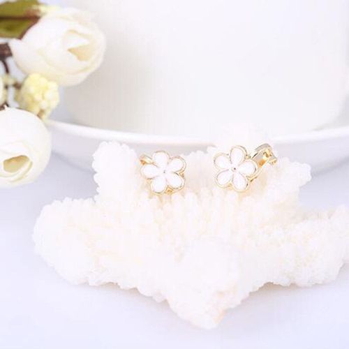 Grace Jaguar-Boucles D'oreilles À Clip En Émail En Forme De Fleur De Style Coréen Pour Filles,Boucles D'oreilles Sans Piercing,Jolie Fête Pour Enfants,Joli Clip D'oreille Sans Trou