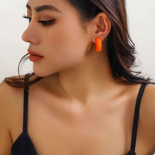 Wanzbottles-Boucles D'oreilles À Clip En Forme De C Pour Femme,Cercle Rond Simple,Manchette D'oreille En Cartilage,Acrylique,Rouge,Bleu,Noir,Rose,Sans Piercing,1 Pièce