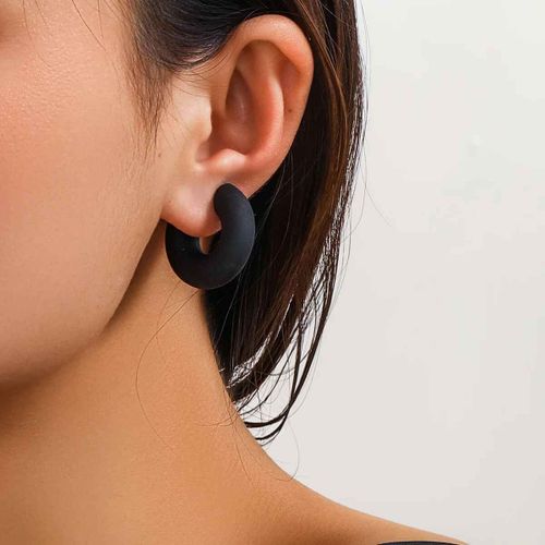 Wanzbottles-Boucles D'oreilles À Clip En Forme De C Pour Femme,Cercle Rond Simple,Manchette D'oreille En Cartilage,Acrylique,Rouge,Bleu,Noir,Rose,Sans Piercing,1 Pièce
