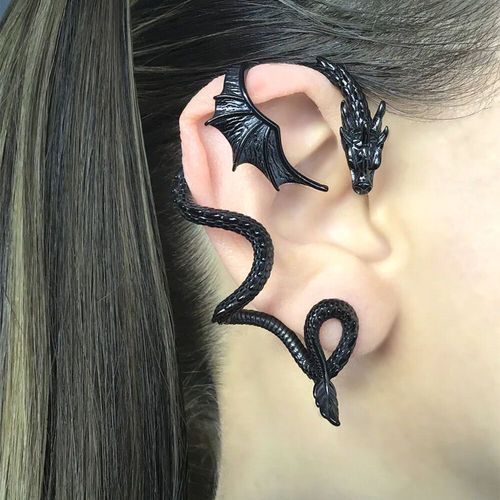 Réinitialisation De Boucle D'oreille Dragon Animal Pour Femme,Rétro,Exagéré,Affrontant,Piercing,Goutte D'oreille,Dames,Accessoires,Bijoux,Cadeaux